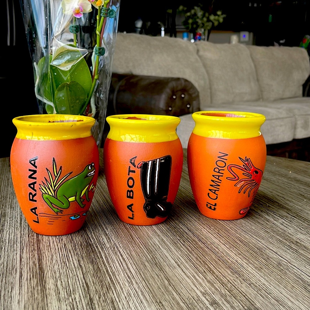 Mexican clay cantaritos set of 3